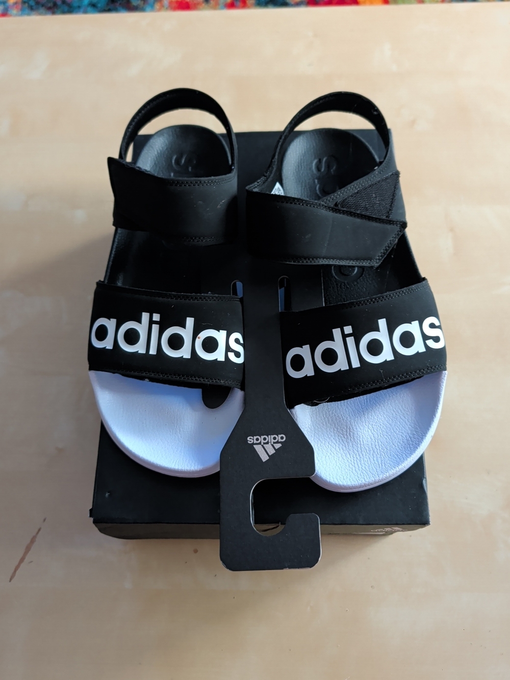 Adidas Black & White Women's Slide Sandals Size 11 NEW